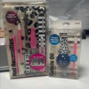 Onyx Professional Nail Kit and Cuticle Oil - Pink and Black
